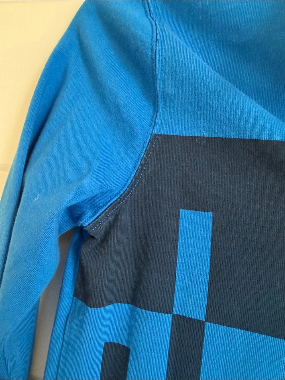 GAP Blue Long-Sleeve 'JEDI' Rugby Shirt with White Collar